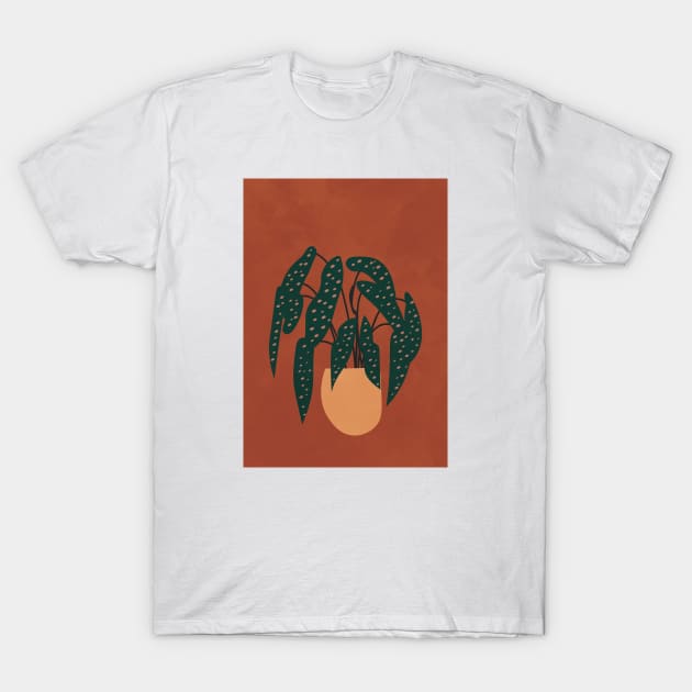 Boho Terracotta Begonia T-Shirt by Colorable